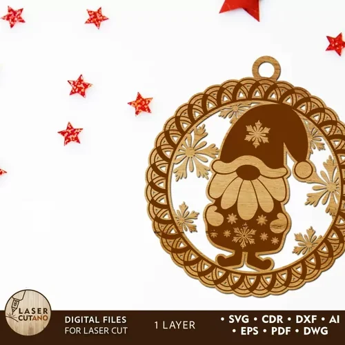 Adorno De Gnomo Navideno Creativo Digital