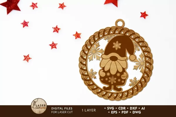 Adorno De Gnomo Navideno Creativo Digital