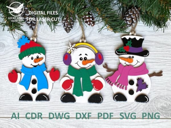 Adorno De Muneco De Nieve Creativo Digital