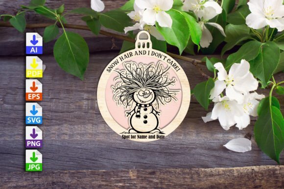 Adorno De Pelo De Nieve Y No Me Importa Creativo Digital