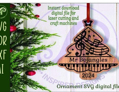 Adorno Navideno Con Forma De Arbol Musical Creativo Digital