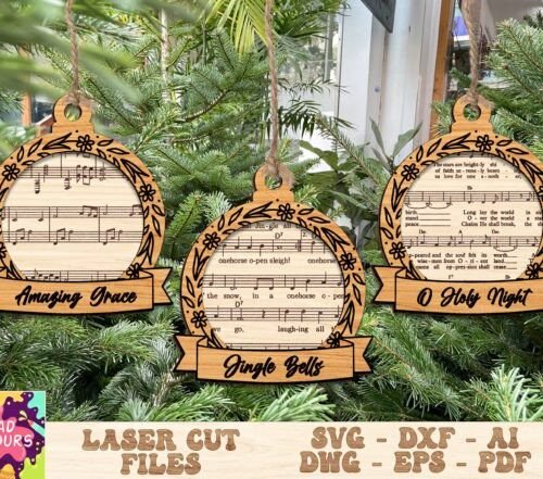 Adorno Navideno Con Partituras Creativo Digital