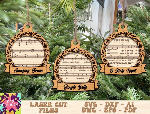 Adorno Navideno Con Partituras Creativo Digital