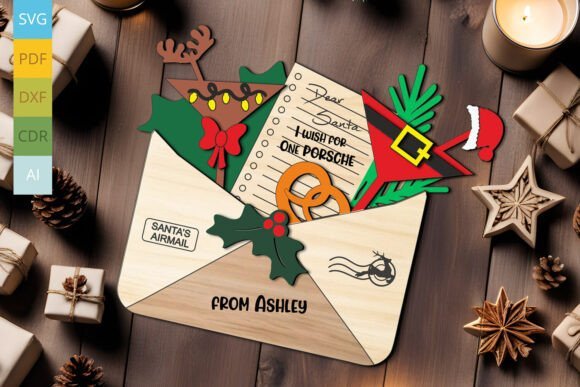 Sobre Con Lista De Deseos De Papa Noel Para Navidad Creativo Digital