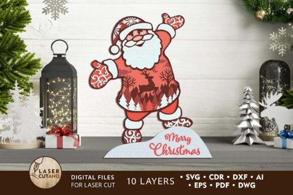 Soporte De Papa Noel Navideno Creativo Digital