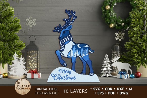 Soporte Decorativo De Ciervo Navideno Creativo Digital