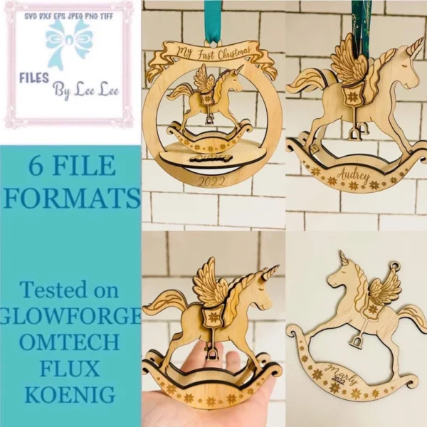 Unicornio Adorno Navideno Creativo Digital