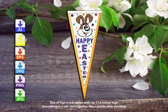 Banner De Conejo De Pascua Creativo Digital