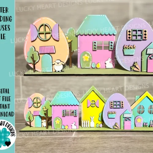 Casas De Pie De Conejito De Pascua Creativo Digital