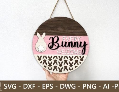 Conejito De Pascua De Bienvenida Creativo Digital