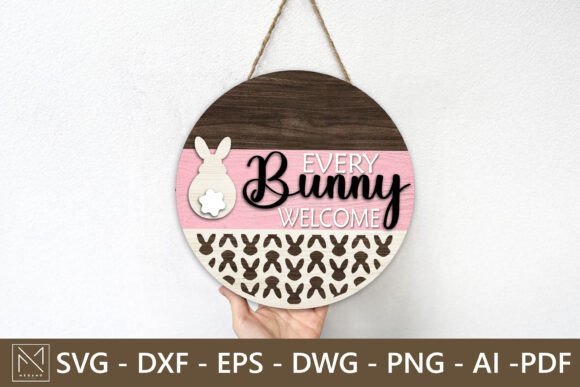 Conejito De Pascua De Bienvenida Creativo Digital