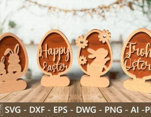 Estanteria De Dos Capas Con Forma De Conejito Para Huevos De Pascua Creativo Digital