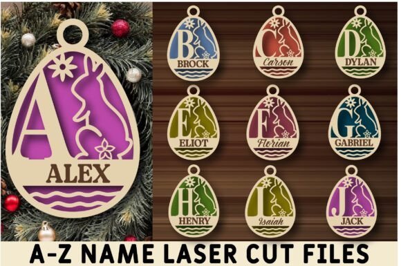 Huevos De Pascua Con Inicial De Nombre De A Z Creativo Digital