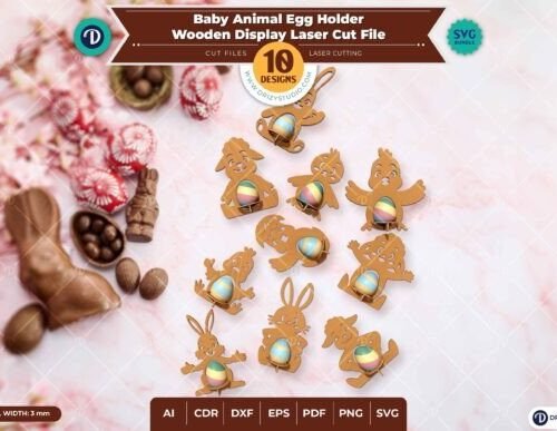 Juego De 10 Porta Huevos De Animales Bebes Creativo Digital