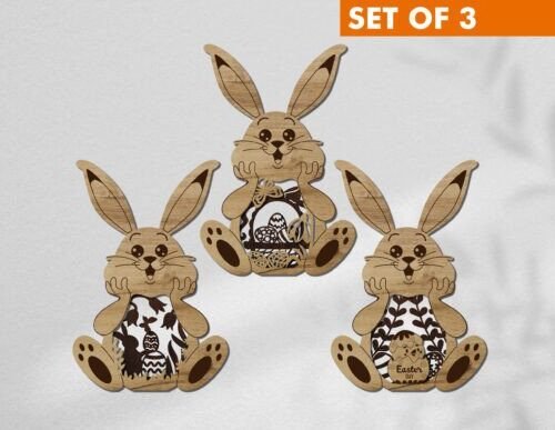 Juego De Portavelas Con Forma De Conejo De Pascua Creativo Digital