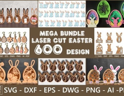 Mega Paquete De Pascua Cortado Con Laser Con 600 Disenos Creativo Digital
