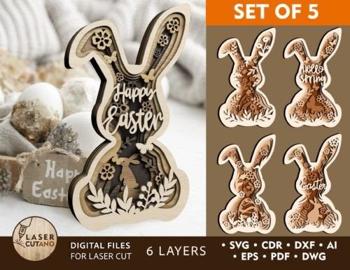 Paquete Conejitos De Pascua Personalizados Creativo Digital