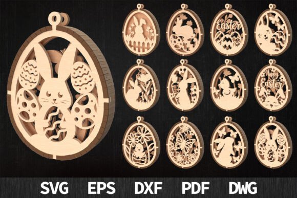 Paquete De Adornos De Conejito De Pascua Creativo Digital