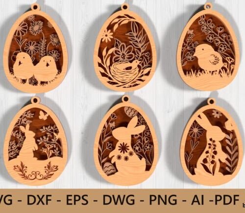 Paquete De Huevos De Pascua En Capas Creativo Digital