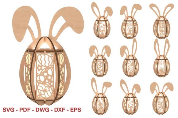 Paquete De Linternas De Conejo De Pascua Creativo Digital