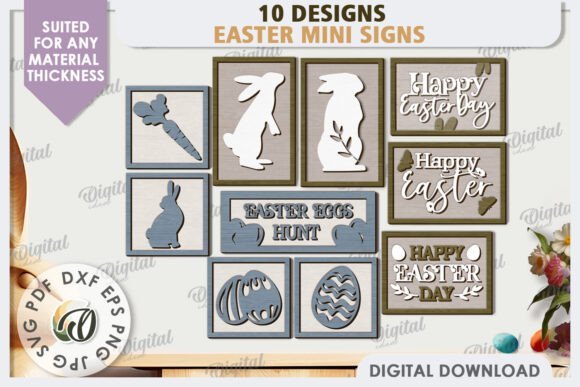 Paquete De Mini Carteles De Pascua Creativo Digital