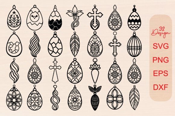 Paquete De Pendientes De Pascua Creativo Digital