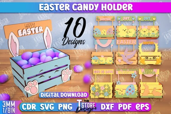 Paquete De Porta Caramelos De Pascua Creativo Digital