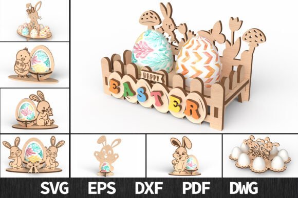 Paquete De Porta Huevos De Pascua 4 Creativo Digital