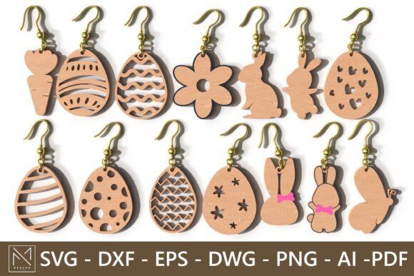 Pendientes De Conejo Y Huevo De Pascua Creativo Digital