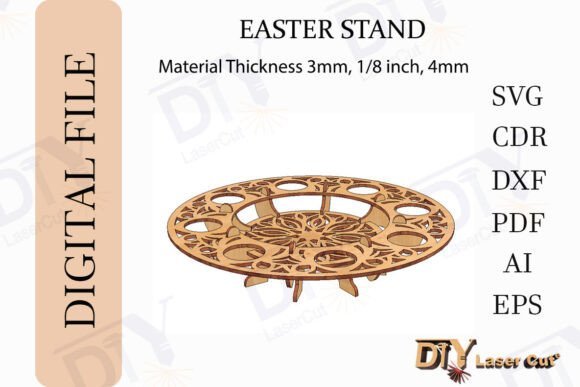 Puesto De Huevos De Pascua Y Pastel Pascual Creativo Digital