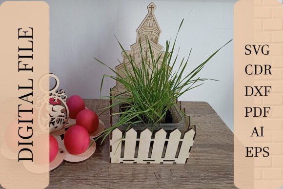 Puesto De Trigo De Pascua Con Iglesia Ortodoxa Creativo Digital