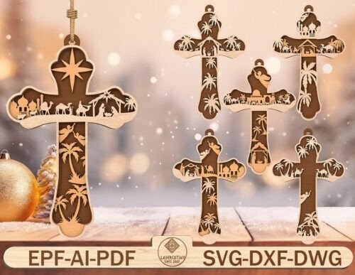 Adornos De Cruz De La Natividad Creativo Digital