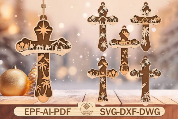 Adornos De Cruz De La Natividad Creativo Digital