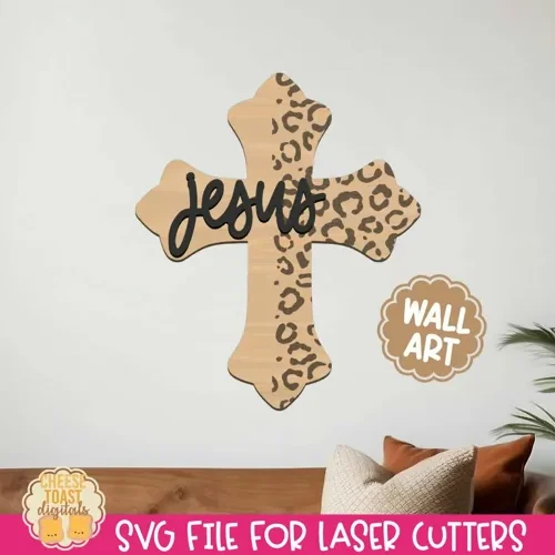 Cruz Con Estampado De Leopardo Creativo Digital