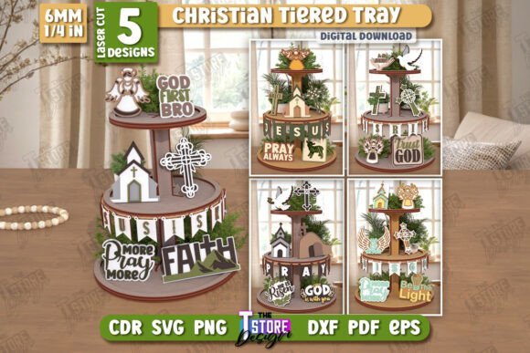 Paquete De Bandejas Cristianas Escalonadas Creativo Digital