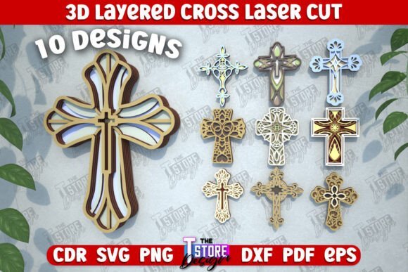 Paquete De Cruces En Capas Creativo Digital