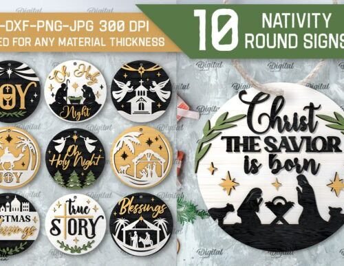 paquete-de-letreros-redondos-de-la-natividad-creativo-digital Paquete De Letreros Redondos De La Natividad Creativo Digital