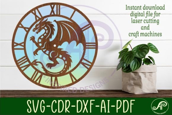 Reloj De Pared Con Forma De Dragon Creativo Digital