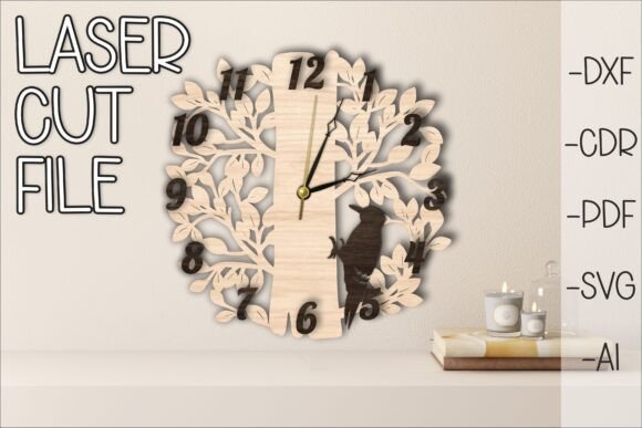 Reloj De Pared De Madera Creativo Digital