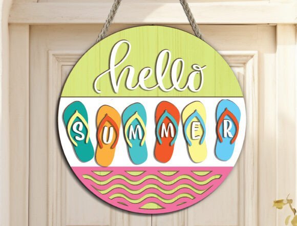 Colgador De Puerta De Playa De Hola Verano Creativo Digital