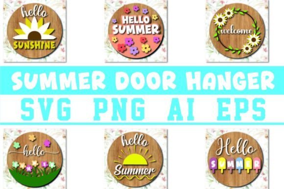 Colgadores De Puerta De Bienvenida De Verano Creativo Digital