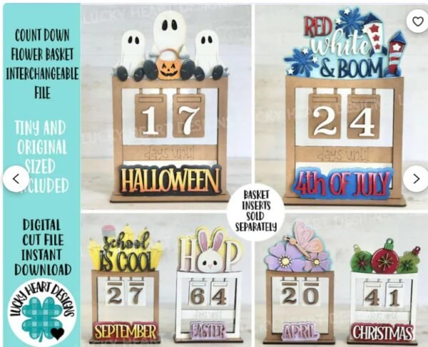 Cesta De Flores Con Cuenta Regresiva Intercambiable Creativo Digital