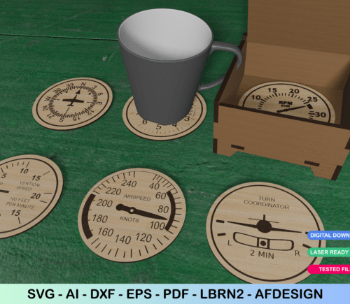 Coasters Instrumento De Avion Creativo Digital
