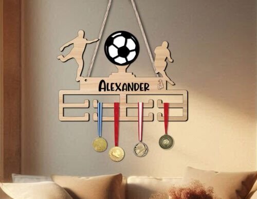 Colgador De Medallas Deportivo De Futbol Creativo Digital