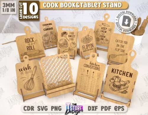 Conjunto De Soportes Para Libros De Cocina Creativo Digital