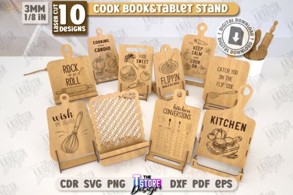 Conjunto De Soportes Para Libros De Cocina Creativo Digital