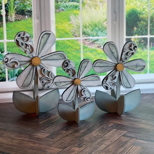 Trio De Flores Margaritas Creativo Digital