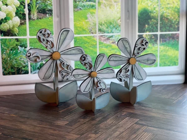 Trio De Flores Margaritas Creativo Digital